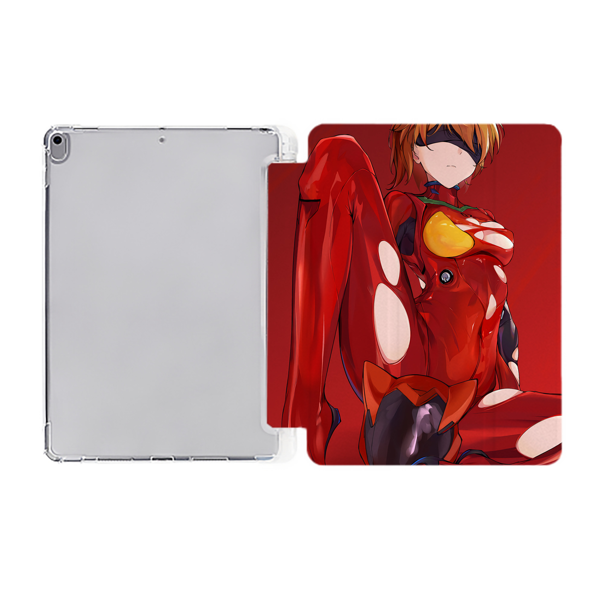 （画像用） EVA 新世紀エヴァンゲリオン IPad ケース ペン収納付き 三つ折りスタンド PUレザー×シリコン 対応機種9.5/10.5/10.9インチ